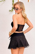 Stay Black Mesh Mini Skirt Image