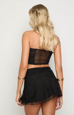 Stay Black Mesh Mini Skirt Image