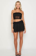 Stay Black Mesh Mini Skirt Image