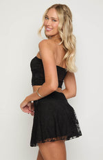 Stay Black Strapless Mesh Corset Top Image