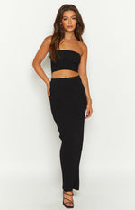 Summertime Black Knit Bandeau Top Image