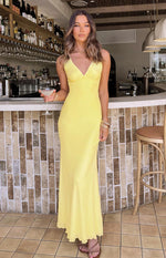 Sunflower Yellow Mesh Maxi Dress Image
