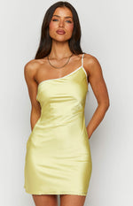 Sunny Chic Yellow Satin Mini Dress Image