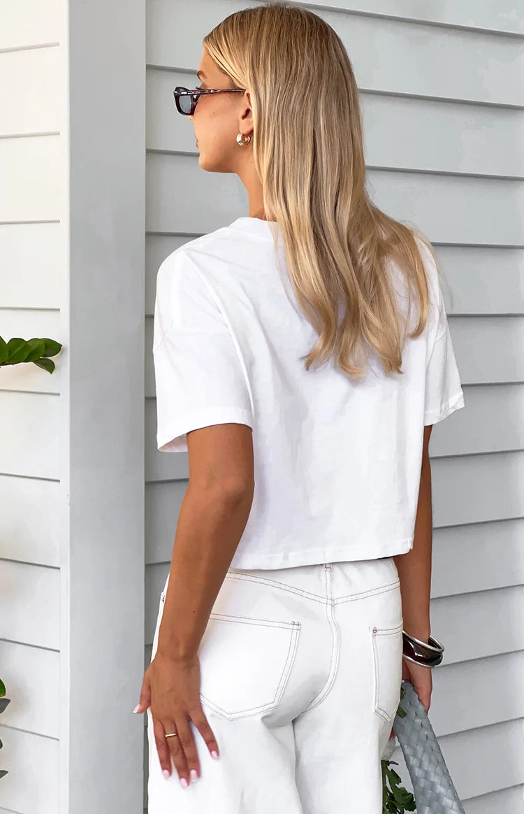 Ebba White Boxy Tee Image