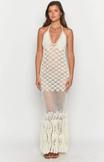 Tink White Crochet Maxi Dress Image