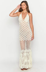 Tink White Crochet Maxi Dress Image