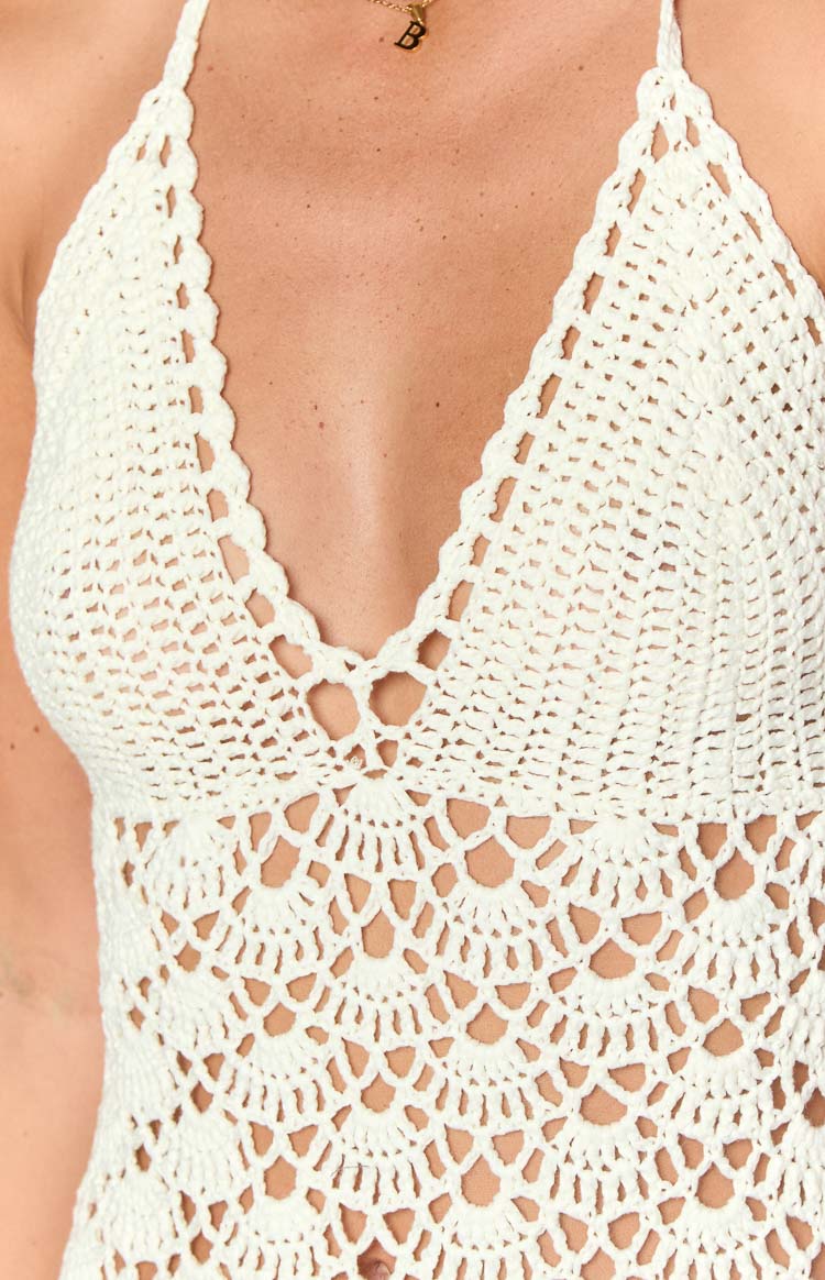 Tink White Crochet Maxi Dress Image