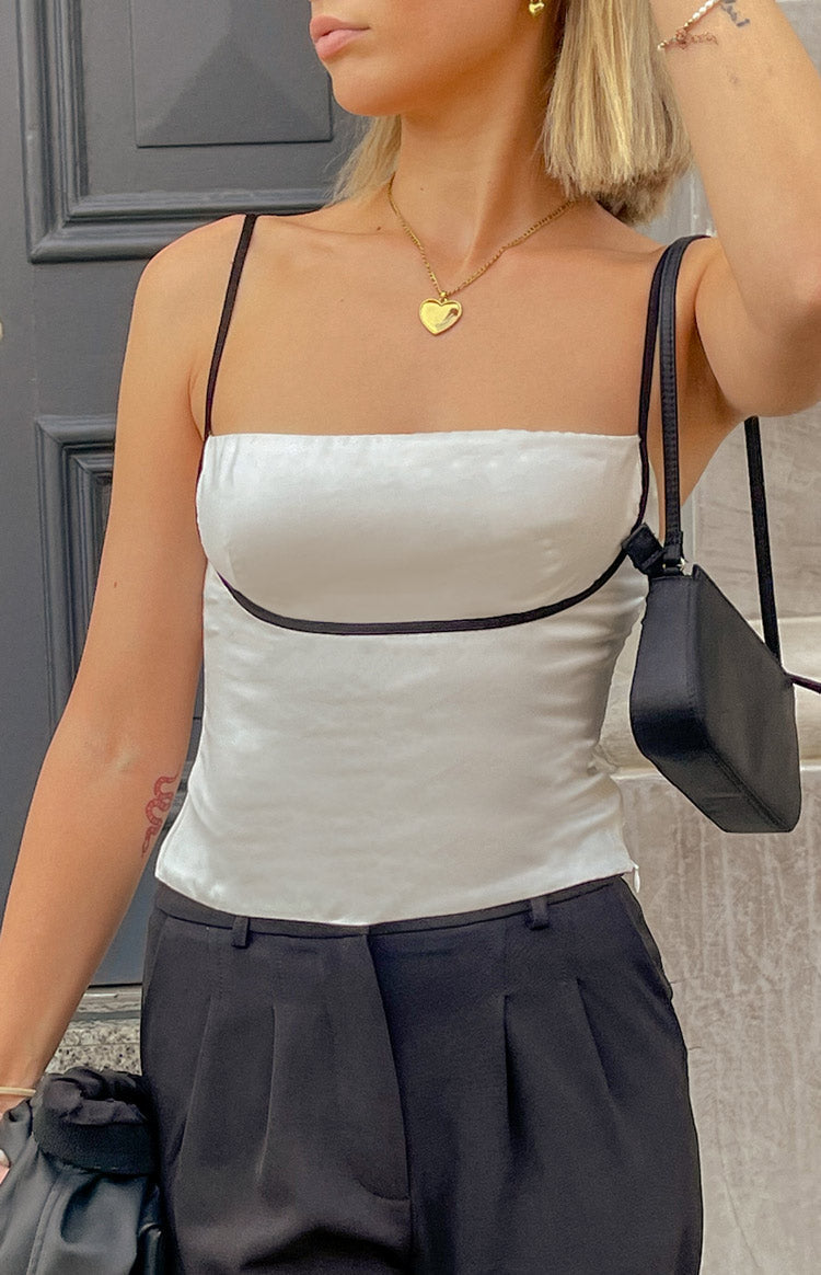 Tamra White Low Back Top Image