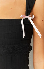 Taylor Black Tie Back Mini Dress Image