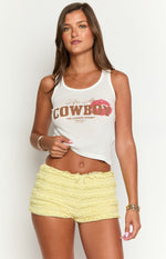 The Laundry Room Kiss Me Cowboy White Rib Tank Image