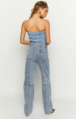 The Phoebe Mid Wash Denim Jeans to Jorts Image