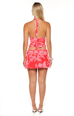 Tilley Red Floral Ruched Mini Skirt Image