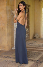 Tsuki Grey Stud Detail Cowl Neck Maxi Dress Image