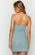 Turn It Up Denim Strapless Mini Dress Image