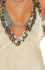 Westgate White Sequin Trim Mini Dress Image