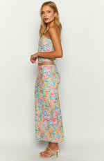 When in Rome Multi Floral Maxi Skirt Image