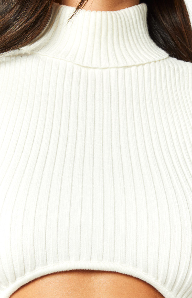 Yvette White Knit Crop Top Image
