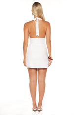 Zani White Halter Mini Dress Image
