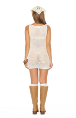 Zephyr White Crochet Mini Dress Image