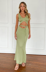 Zuri Khaki Maxi Dress Image