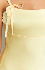 Zya Yellow Satin Maxi Dress Image