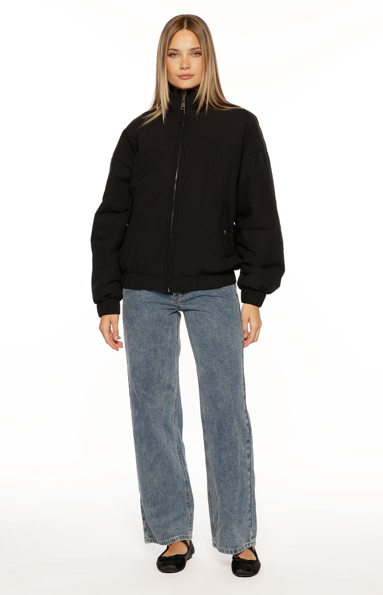 Ace Black Oversized Puffer Jacket Image