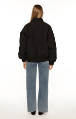 Ace Black Oversized Puffer Jacket Image