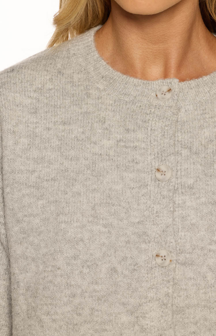 Aurelia Light Grey Short Sleeve Cropped Cardigan Image
