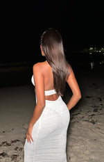 Novalie White Lace Halter Maxi Dress Image