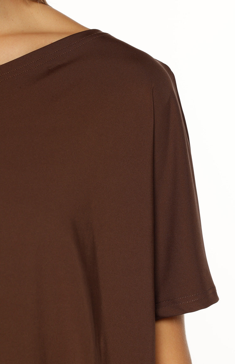 Bisou Brown Off Shoulder Mini Dress Image