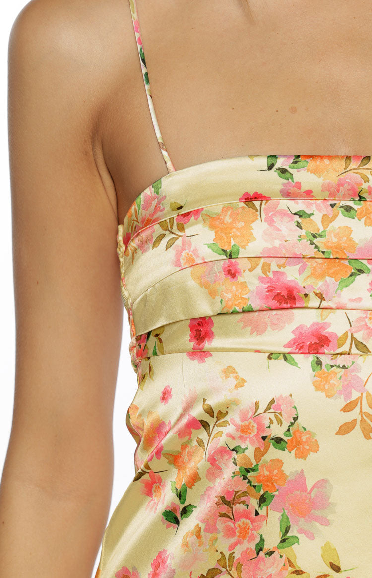Chantell Yellow Bloom Mini Dress Image