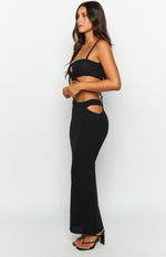 Ellah Black Knit Midi Skirt Image