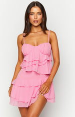 Kamala Pink Ruffle Mini Dress Image