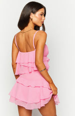 Kamala Pink Ruffle Mini Dress Image