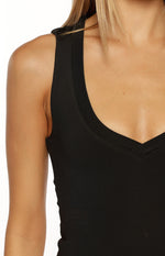 Langley Black V-Neck Tank Image