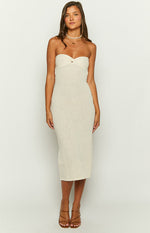 Skye Cream Knit Midi Dress Image