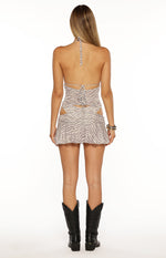 Some Nights White Zebra Print Two Piece Corset Top Image