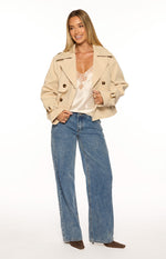 Wilda Cream Cropped Trench Coat - PRE ORDER Image