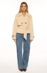 Wilda Cream Cropped Trench Coat - PRE ORDER Image